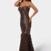 107796_chocolate_2_41f57c4c-cae3-4c11-9d51-3506a5e55816 Sequin Feather Gown
