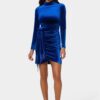 Beaded Sash Velvet Mini Dress